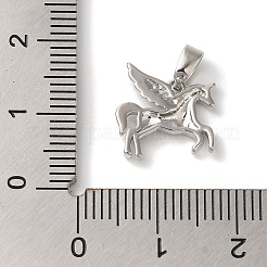 真鍮チャーム  ユニコーン  プラチナ  13x13x2mm  穴：4x2.5mm&nbsp;KK-S391-10P