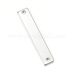 真鍮製リンクコネクター  長方形  プラチナ  29x5x1mm  穴：1mm&nbsp;KK-R037-60P