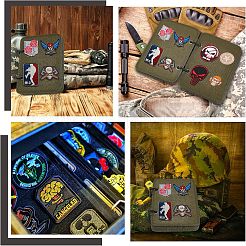 フリップページフック＆ループパッチブックDIYキット  戦術パッチブックレットオーガナイザー  2個の取り外し可能なppリングバインダーを含む  5個のベルベットパネルボード  鉄のパーツと  ダークオリーブグリーン  ボード：268x189x5mm  穴：12mm&nbsp;FIND-WH0108-48C