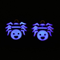 Halloween Theme Rack Plating Luminous Alloy Enamel Pendants&nbsp;ENAM-N056-230G