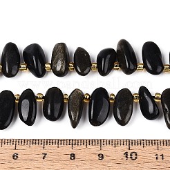 Natural Golden Sheen Obsidian Beads Strands&nbsp;G-Z091-A39