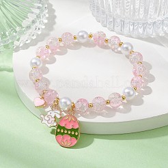 Glass Round Beaded Stretch Bracelet&nbsp;BJEW-JB09776-01