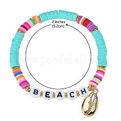 10Pcs 10 Styles Polymer Clay Heishi Beads Stretch Bracelets Sets&nbsp;BJEW-JB05922