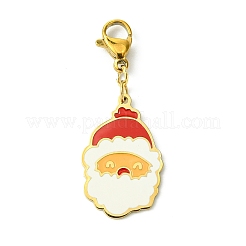 6Pcs 6 Styles Christmas Theme 316 Surgical Stainless Steel Enamel Pendant Decorations&nbsp;HJEW-UN0001-11