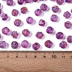 ピカソの透明ガラスビーズ  カボチャ  赤ミディアム紫  8.5~9mm  穴：0.9~1.2mm  約750個/ポンド&nbsp;SEED-Q039-04J