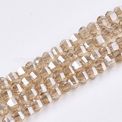 電気メッキガラスビーズセット  多面カット  ラウンド  ミックスカラー  3~3.5x2.5~3mm  穴：0.8mm  約150個/連  16.9インチ&nbsp;EGLA-S176-07A