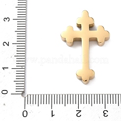 イースター 304 ステンレス ペンダント  花の十字架チャーム  イオンプレーティング（ip）  ゴールドカラー  29x19x4.5mm  穴：3.5mm&nbsp;STAS-G384-01G-G