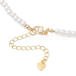 Alloy Crystal Rhinestone Star Pendant Natural White Jade Chip and Round White Glass Pearl Beaded Necklaces&nbsp;NJEW-JN05696-02