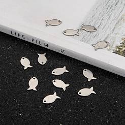 Tarnish Resistant 304 Stainless Steel Fish Charms&nbsp;STAS-M037-08