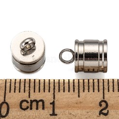 変色しにくい304ステンレススチールコードエンド  ステンレス鋼色  11x7mm  穴：3mm  内径：6mm&nbsp;X-STAS-E020-2