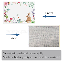 Rectangle with Animal Pattern Cotton Linen Cloth Table Mat&nbsp;AJEW-WH0196-006
