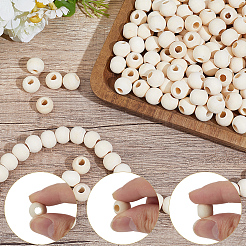 500Pcs Unfinished Natural Wood European Beads&nbsp;WOOD-PA0001-57
