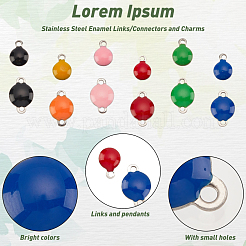 72Pcs 12 Style Ion Plating(IP) 304 Stainless Steel Enamel Links/Connectors and Charms&nbsp;STAS-UN0032-11