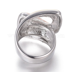 304ステンレススチール指輪  ステンレス製のカラー＆ゴールデン＆ローズゴールド  サイズ6~9  16~19mm&nbsp;RJEW-E162-05
