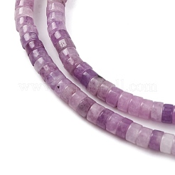 天然レピドライト/パープルマイカストーンビーズ連売り  ディスク  ヒシビーズ  4x3mm  穴：1mm  約166個/連  15.35''（39センチメートル）&nbsp;G-NH0001-F04-01