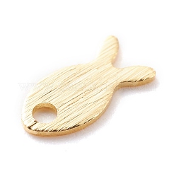 真鍮製チャーム  カドミウムフリー＆鉛フリー  魚  24KGP本金メッキ  8x4x0.5mm  穴：1.2mm&nbsp;LS-KK-Y003-23G