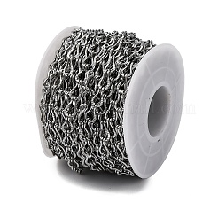 304ステンレススチールティアドロップリンクチェーン  溶接されていない  スプールで  ステンレス鋼色  9x5x3mm&nbsp;CHS-B006-10P