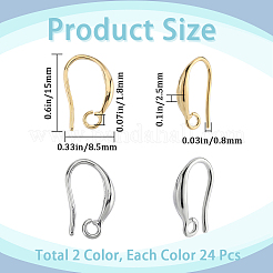 24 Pairs 2 Colors Brass Earring Hooks&nbsp;KK-SP0001-41