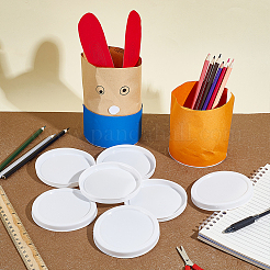 郵送用チューブのプラスチック製エンドキャップ  エンドプラグ  フラットラウンド  ホワイト  内径：9.5のCM  60pc&nbsp;FIND-WR0012-96B