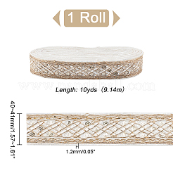 Rhombus Pattern Polyester Ribbon with Paillette&nbsp;OCOR-WH0047-49A