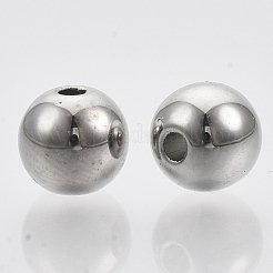 CCBプラスチックビーズ  DIYのジュエリーには  ラウンド  プラチナ  8x7mm  穴：1.6mm  約1900個/500g&nbsp;CCB-N003-28C-P