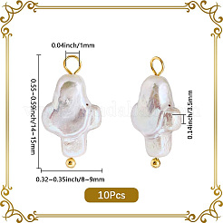 10Pcs Natural Keshi Pearl Pendants&nbsp;PEAR-SC0001-47