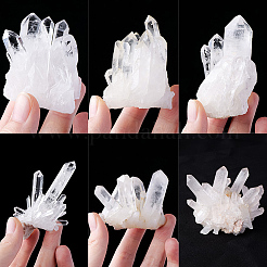 天然水晶クラスターオーナメント  ホームオフィスのデスクトップの風水装飾用  83x64x32.5mm&nbsp;DJEW-PA0001-08