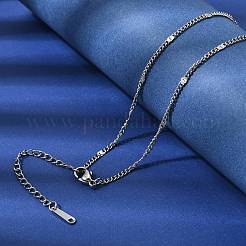 12Pcs 2.2MM 304 Stainless Steel Textured Twisted Chain Necklaces for Men Women&nbsp;NJEW-H093-20P-04