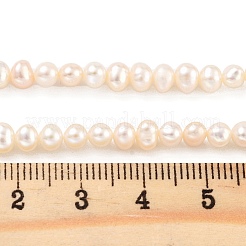 天然養殖淡水パールビーズ連売り  ポテト  桃パフ  4~4.5mm  穴：0.5mm  約38個/連  6.89~7.09（17.5~18センチメートル）&nbsp;PEAR-C003-10F