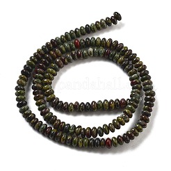 天然石ドラゴンブラッドビーズ連売り  ロンデル  4~4.5x2~2.5mm  穴：1mm  約157~162個/連  15.16~15.55''（38.5~39.5センチメートル）&nbsp;G-K343-C22-01