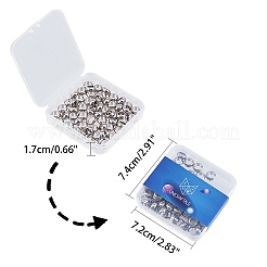 304ステンレススチールビーズ  ロンデル  ステンレス鋼色  10x5mm  穴：6mm  60個/箱&nbsp;STAS-UN0002-44P