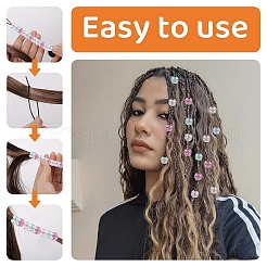 アクリルヘアブレイディングツイストスタイリングツールセット  ヘアドレッドヘアジュエリー  ミックスカラー  12mm  穴：5.5mm&nbsp;DIY-FZC0002-01A