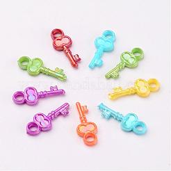 Opaque AB Color Acrylic Skeleton Key Pendants&nbsp;SACR-R697-M24