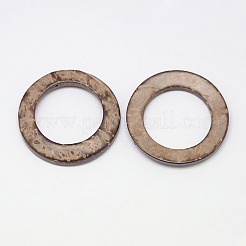 リングを結ぶ木製ジュエリーパーツココナッツ  キャメル  38x2~5mm&nbsp;X-COCO-O006A-12