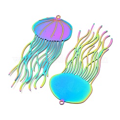 Ion Plating(IP) 304 Stainless Steel Etched Metal Embellishments Big Pendants&nbsp;STAS-G328-05B-RC