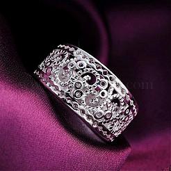Vintage Elegant Fashion Style Brass Hollow Out Metal Rings&nbsp;RJEW-EE0002-006P-D