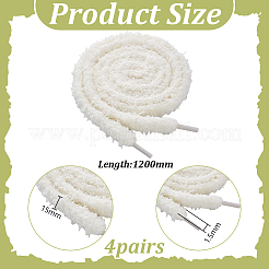 4 Pairs Plush Cloth Shoelaces&nbsp;AJEW-HY0002-72A