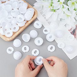 プラスチックトイレボルトキャップ  半丸トイレボルトカバー  ボルトキャップを押し込む  バスロムアクセサリー  ホワイト  キャップ：32.5x16.5mm  ガスケット：28.5x4mm  穴：14x5mm&nbsp;FIND-WH0110-424