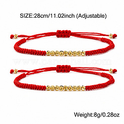 調節可能な積み重ね可能なブレスレット  ゴールドカラー  レッド  11.02インチ（28cm）  2個/セット&nbsp;CJ3095-1