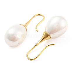 Plastic Pearl Teardrop Dangle Earrings&nbsp;EJEW-C067-23C-G