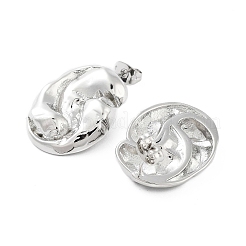 Shell Shape Brass Stud Earrings&nbsp;EJEW-Q811-18P