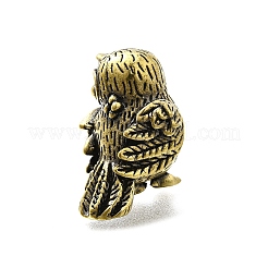 リビングルームのテーブルの装飾用の真鍮製のフクロウの置物像  アンティークブロンズ  21.5x17.5x22.5mm&nbsp;DJEW-Q008-04AB