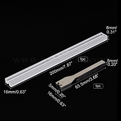 アクリル製こぼれツール  鋼製歯抜き工具付き  ステンレス鋼色  200x16x8mm  93.5x16x5mm  2個/セット&nbsp;TACR-PH0001-15B