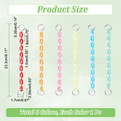 6Pcs 6 Colors Acrylic Cable Chain Short Bag Straps&nbsp;FIND-WR0009-21