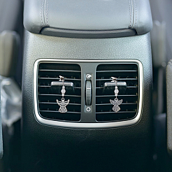 合金製車用エアベントクリップ7個  自動車内装トリム  磁気フェロマンガン鉄とプラスチック製クリップ付き  プラチナ  79~87mm&nbsp;HJEW-FH00235