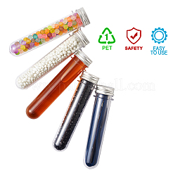 クリアチューブプラスチックビーズコンテナ  ふた付き  透明  15x3.7cm  12個/箱&nbsp;CON-YS0001-01