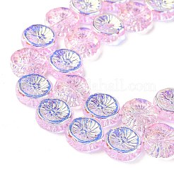 Half Electroplate Baking Paint Glass Beads Strands&nbsp;EGLA-K061-11A-AB05