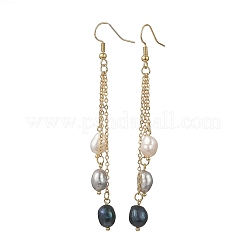Natural Cultured Freshwater Pearl Tassel Dangle Earrings&nbsp;EJEW-JE07381-01