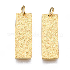 316サージカルステンレスペンダント  丸カン付き  長方形  14KGP本金メッキ  18x6x1mm  穴：2.5mm  丸カン：4x0.5ミリ  2.5mm内径&nbsp;STAS-N097-047