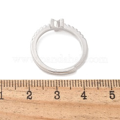 S925 スターリングシルバー調節可能な女性用レターリング  マイクロパヴェキュービックジルコニア付き  文字y  2mm  usサイズ5 1/2(16.1mm)  文字：1mm&nbsp;RJEW-M068-01P-Y